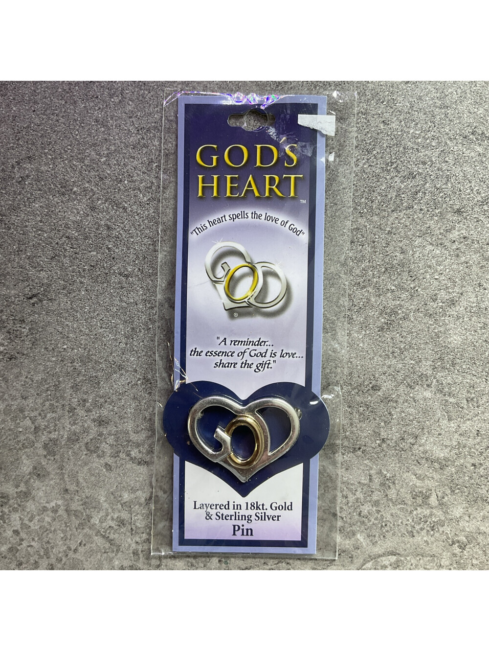 God’s Heart 18k gold Plated and Sterling Silver Pin Brooch